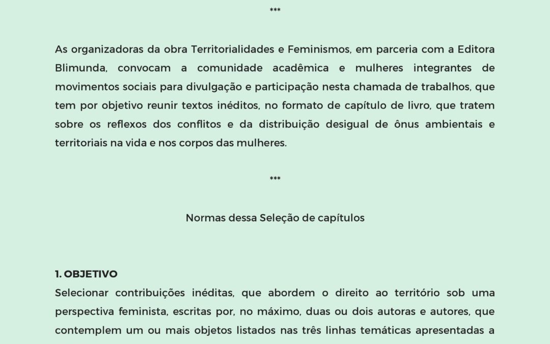 Convite de publicação em obra coletiva – Editora Blimunda