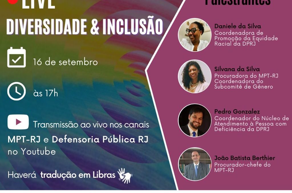 DIVERSIDADE & INCLUSÃO – 16.09, às 17h