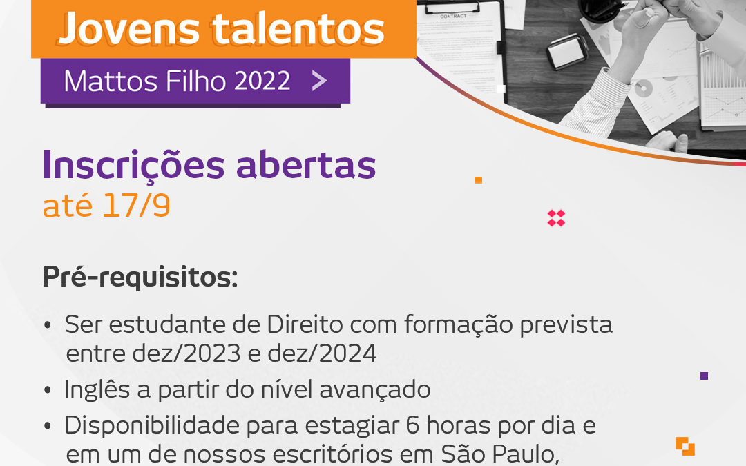 Jovens talentos 2022 – Inscrições abertas!