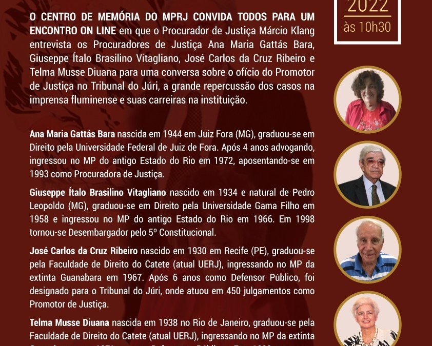 CONVITE – Programa Personalidades 15ª edição “TRIBUNAL DO JÚRI: A VITRINE DO MINISTÉRIO PÚBLICO?”