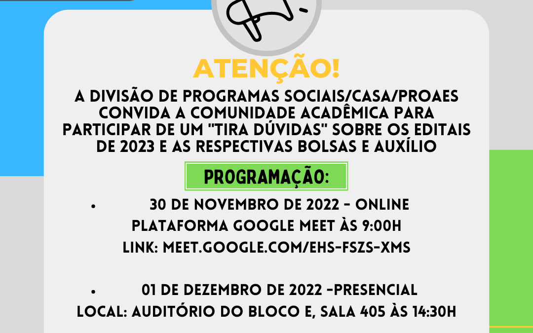 Editais de Auxílio ao Estudante