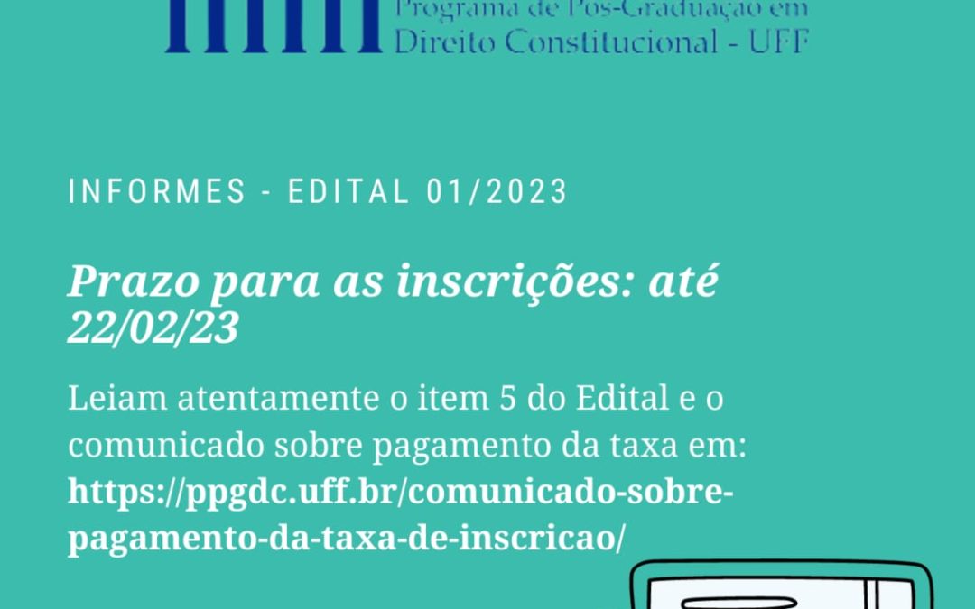 As inscrições se encerram no dia 22 de fevereiro
