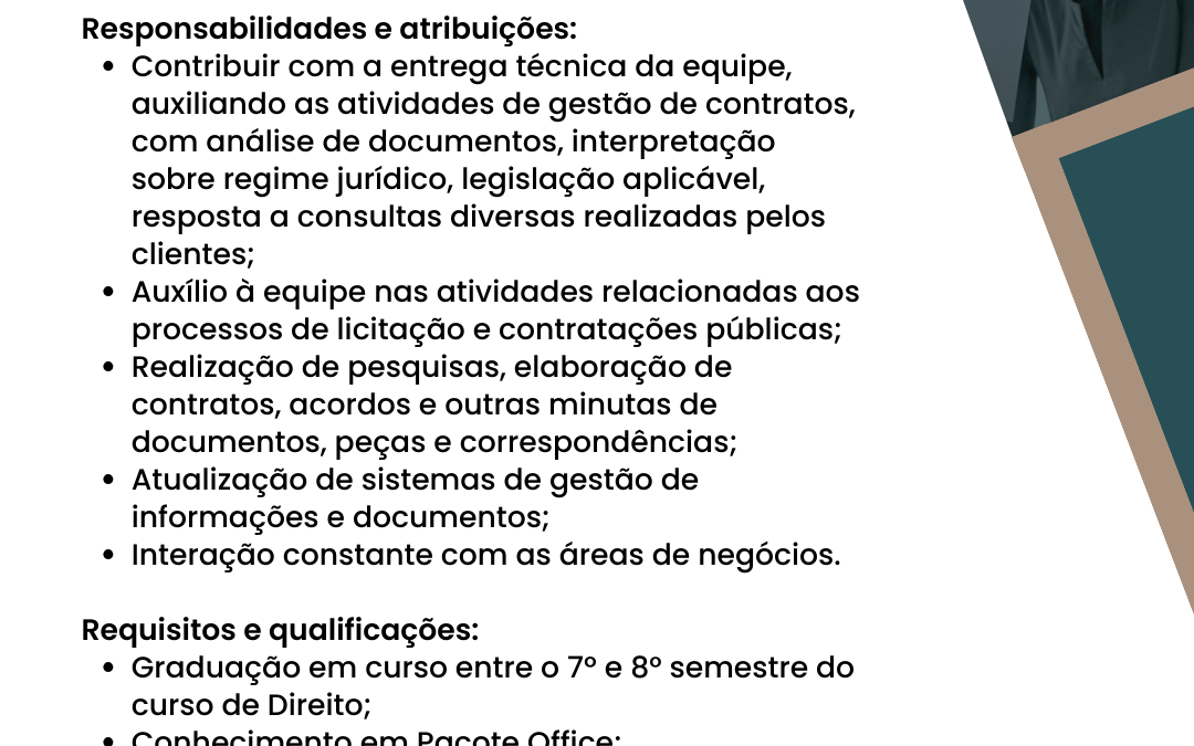 Vaga de estágio