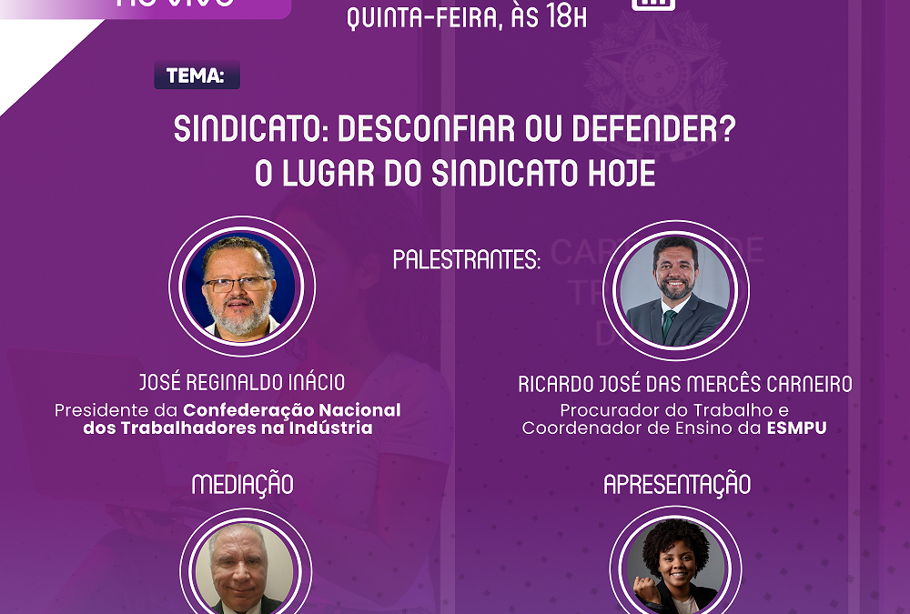 3ª live do Ciclo de Debates Cejur/Estágio de 2025 do MPT-RJ